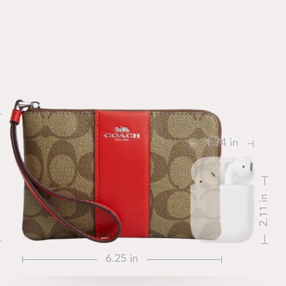 Coach Corner Zip Wristlet In Signature Canvas - Picture 9 of 9